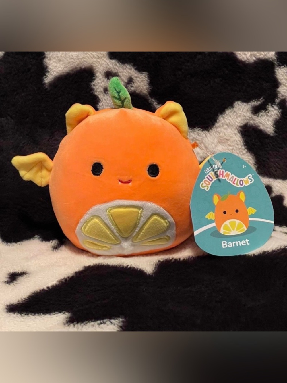 Barnet the Orange Fruit Bat 5” Squishmallow NWT